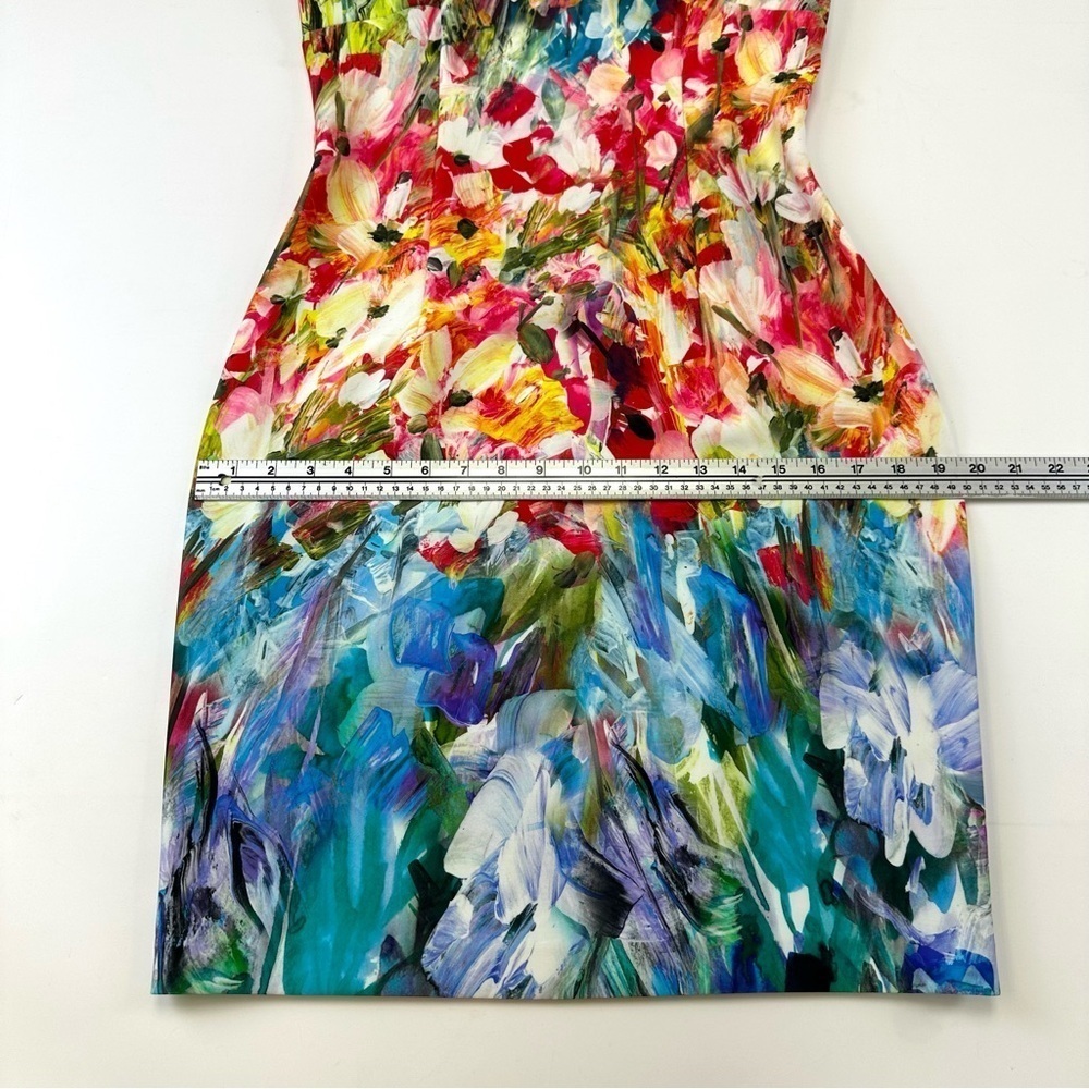 Joseph Ribkoff multi coloured print sleeveless stretch dress Fits 10ish - Picture 4 of 9